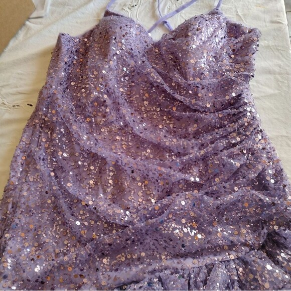 Stacees Lavender Sequin Dress size XXL *check tag measurements in last Photo - Picture 5 of 9